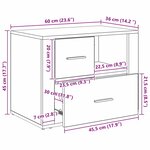 vidaXL Cabinet de chevet Chêne noir 60 x 36 x 45 cm Bois d'ingénierie