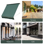 Store banne manuel inclinaison réglable aluminium polyester imperméabilisé 70l x 180l cm vert