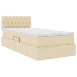 vidaXL Lit avec rangement et matelas avec stockage Crème 90 x 200 cm