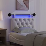 vidaXL Tête de lit suspendue Crème Velours