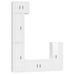 vidaXL Ensemble de meubles TV 5 Pièces Blanc brillant Bois d'ingénierie