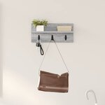 vidaXL Porte-manteau mural avec étagère Sonoma gris 40 x 10.5 x 18 cm