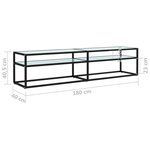 Vidaxl meuble tv marbre blanc 180x40x40 5 cm verre trempé