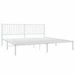Vidaxl cadre de lit métal avec tête de lit blanc 200x200 cm