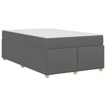 vidaXL Cadre de lit avec matelas Gris foncé 120 x 190 cm tissu