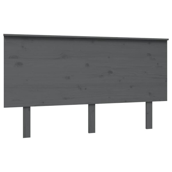 vidaXL Tête de lit Gris 144x6x82 5 cm Bois massif de pin