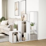 vidaXL Étagère séparatrice de pièce à 3 niveaux blanc 123x29x123 cm