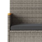 vidaXL Banc de jardin 3 places avec coussins gris résine tressée