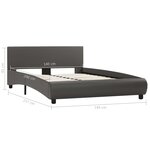 vidaXL Cadre de lit avec LED Gris Similicuir 140 x 200 cm