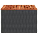 vidaXL Table de jardin noir 55x55x37 cm résine tressée et bois acacia