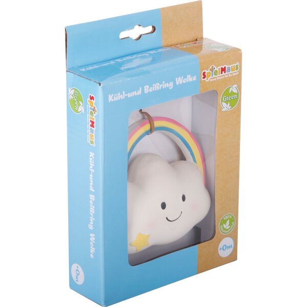 Vedes 40814108 - SpielMaus Baby Anneau de jeu et de dentition en caoutchouc Nuage