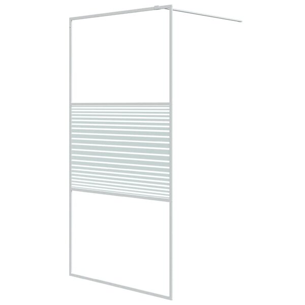 vidaXL Paroi de douche Blanc 100x195 cm Verre ESG transparent