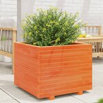 vidaXL Jardinière cire marron 60x60x49 5 cm bois de pin massif