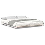 vidaXL Cadre de lit surélevé Blanc 200 x 200 cm Bois massif en pin