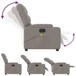 vidaXL Fauteuil de massage inclinable électrique Taupe Tissu