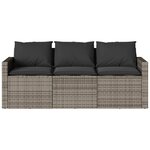 vidaXL Ensemble à manger de jardin et coussins 2 Pièces gris rotin