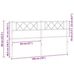 vidaXL Tête de lit de remplacement métal noir 193 cm