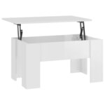 vidaXL Table basse Blanc brillant 79x49x41 cm Bois d'ingénierie