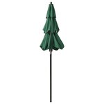 vidaXL Parasol à 3 niveaux avec mât en aluminium Vert 2 m