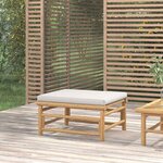 vidaXL Repose-pieds de jardin avec coussin gris clair bambou
