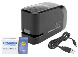 Agrafeuse électrique 626EL Piles / USB Noir RAPESCO