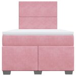 vidaXL Sommier à lattes de lit avec matelas Rose 120x200 cm Velours