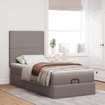 vidaXL Lit ottoman avec matelas et LED taupe 90x200 cm tissu