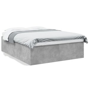 vidaXL Cadre de lit sans matelas gris béton 150x200 cm