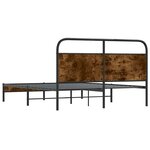 vidaXL Cadre de lit sans matelas 160x200 cm chêne fumé bois ingénierie