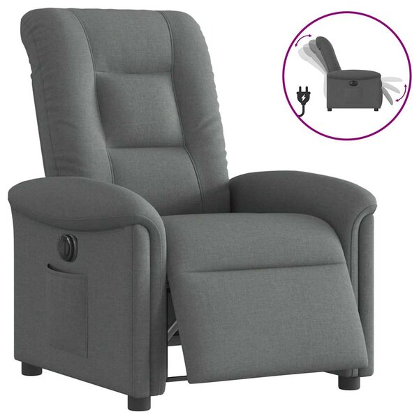 vidaXL Fauteuil inclinable électrique Gris foncé Tissu