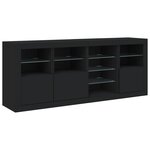 vidaXL Buffet avec lumières LED noir 164x37x67 cm
