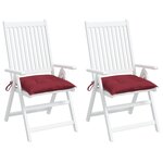vidaXL Coussins de palette lot de 2 rouge bordeaux 50x50x7 cm