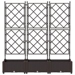 vidaXL Jardinière de Jardin avec Treillis 3 Pièces Marron 120x40x125.5 cm