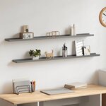vidaXL Étagères murales 2 Pièces Gris 115x9x3 cm