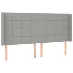 vidaXL Tête de lit avec oreilles Gris clair 163x16x118/128 cm Tissu
