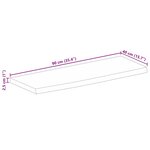 vidaXL Dessus de table 90x40x2 5 cm bord vif bois massif manguier brut