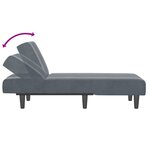 vidaXL Chaise longue gris foncé velours
