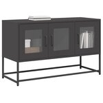 vidaXL Meuble TV noir 100 5x39x60 5 cm acier laminé à froid