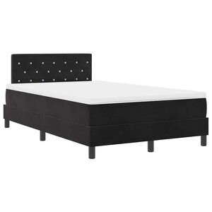 vidaXL Lit à ressorts avec matelas Noir 120 x 200 cm tissu