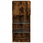 vidaXL Meubles TV avec lumières LED 2 Pièces chêne fumé 40 5x30x90 cm