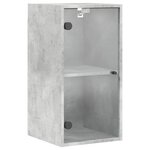 vidaXL Armoire murale avec portes en verre gris béton 35x37x68 5 cm