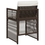 vidaXL Chaises de jardin avec coussins lot de 4 marron résine tressée