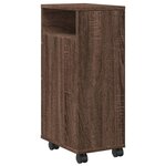 vidaXL Meuble étroit de salle de bain à roulettes chêne marron