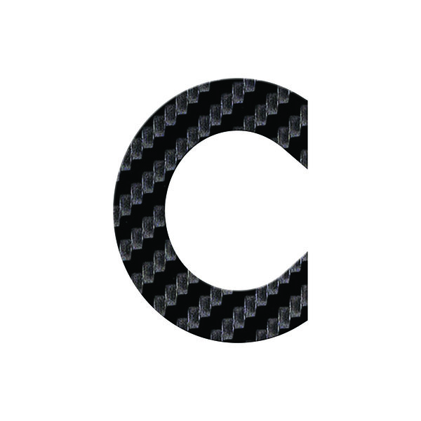 Numéro C- Numéro adhésif pour boîtes aux lettres- Vinyle épais texturé  38 mm  Carbone