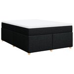 vidaXL Sommier à lattes de lit avec matelas Noir 140x200 cm Tissu