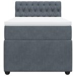 vidaXL Sommier à lattes de lit et matelas Gris foncé 90x200 cm Velours