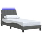 vidaXL Cadre de lit sans matelas gris foncé 90x200 cm tissu