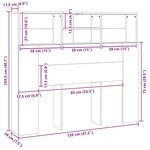 vidaXL Armoire de tête de lit Chêne fumé 120x19x103 5 cm