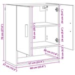 vidaXL Meuble mural Chêne artisan 60 x 31 x 70 cm Bois d'ingénierie
