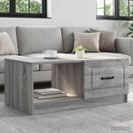 vidaXL Table basse Sonoma gris 90 x 50 x 37 cm Bois d'ingénierie
